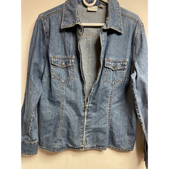 Sonoma‎ life + style denim blue jean zip up jacket womens XL - Picture 2 of 5